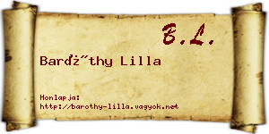 Baróthy Lilla névjegykártya