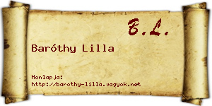 Baróthy Lilla névjegykártya